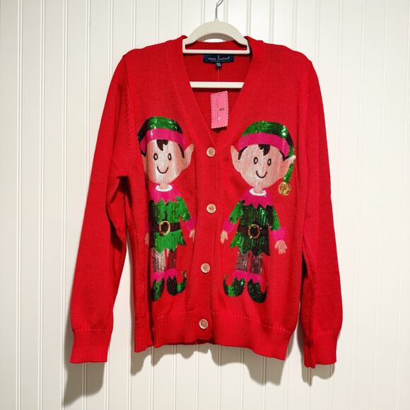 Simply Southern Sweaters - Simply Southern Sequined Elf Cardigan Sweater NEW Size XXL